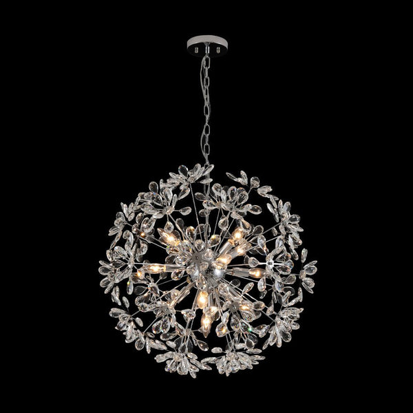 Chandelierias - 13 - Light Spark Ball Crystal Flower Sphere Chandelier - Chandeliers - Chrome - 