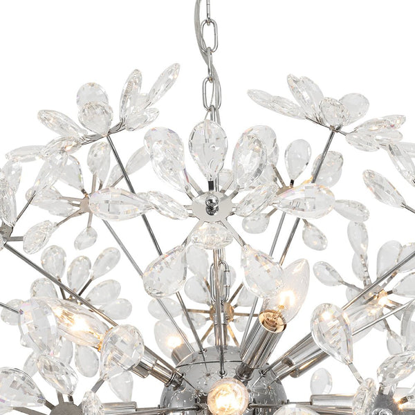 Chandelierias - 13 - Light Spark Ball Crystal Flower Sphere Chandelier - Chandeliers - Chrome - 