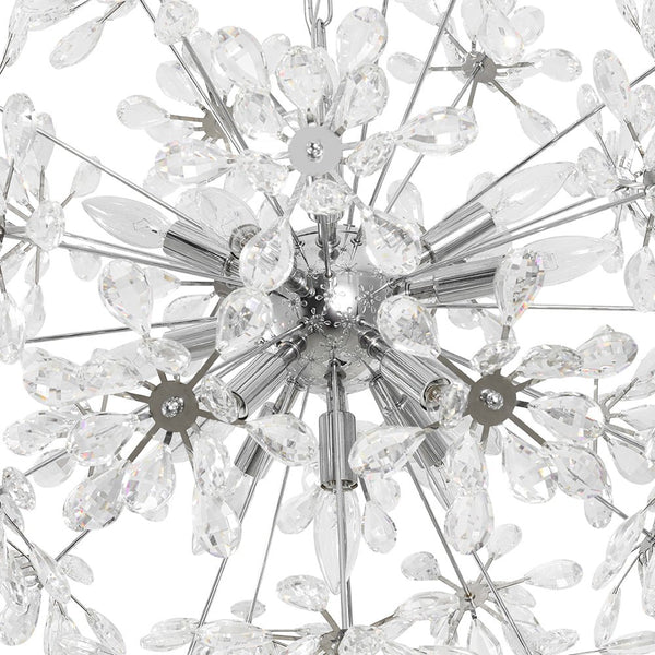 Chandelierias - 13 - Light Spark Ball Crystal Flower Sphere Chandelier - Chandeliers - Chrome - 