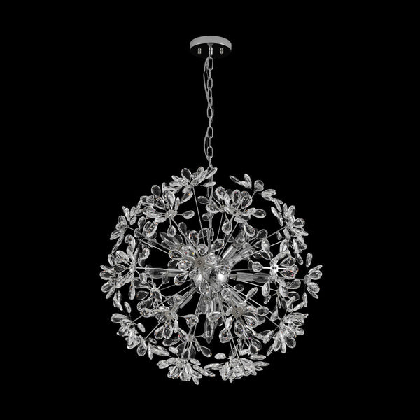 Chandelierias - 13 - Light Spark Ball Crystal Flower Sphere Chandelier - Chandeliers - Chrome - 