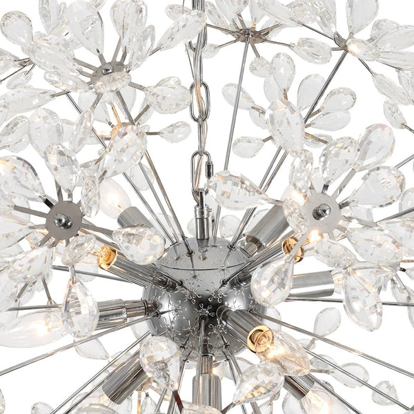Chandelierias - 13 - Light Spark Ball Crystal Flower Sphere Chandelier - Chandeliers - Chrome - 