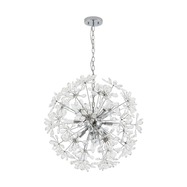 Chandelierias - 13 - Light Spark Ball Crystal Flower Sphere Chandelier - Chandeliers - Chrome - 