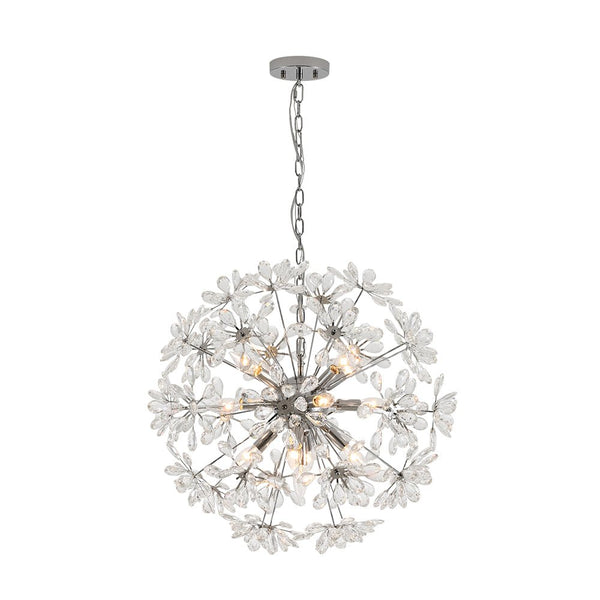 Chandelierias - 13 - Light Spark Ball Crystal Flower Sphere Chandelier - Chandeliers - Chrome - 