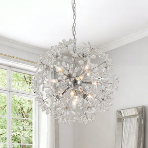 Chandelierias - 13 - Light Spark Ball Crystal Flower Sphere Chandelier - Chandeliers - Chrome - 