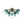 Chandelierias-15-Light Teal Ombre Glass Bubble Sunburst Flush Mount-Semi Flush-Brass-