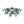 Chandelierias-15-Light Teal Ombre Glass Bubble Sunburst Flush Mount-Semi Flush-Brass-