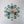Chandelierias-15-Light Teal Ombre Glass Bubble Sunburst Flush Mount-Semi Flush-Brass-