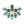 Chandelierias-15-Light Teal Ombre Glass Bubble Sunburst Flush Mount-Semi Flush-Brass-