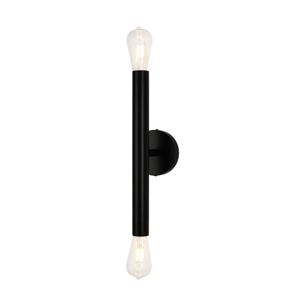 Chandelierias - 2 - Light Minimalist Linear Vanity Light Wall Sconce - Wall Light - Black - 