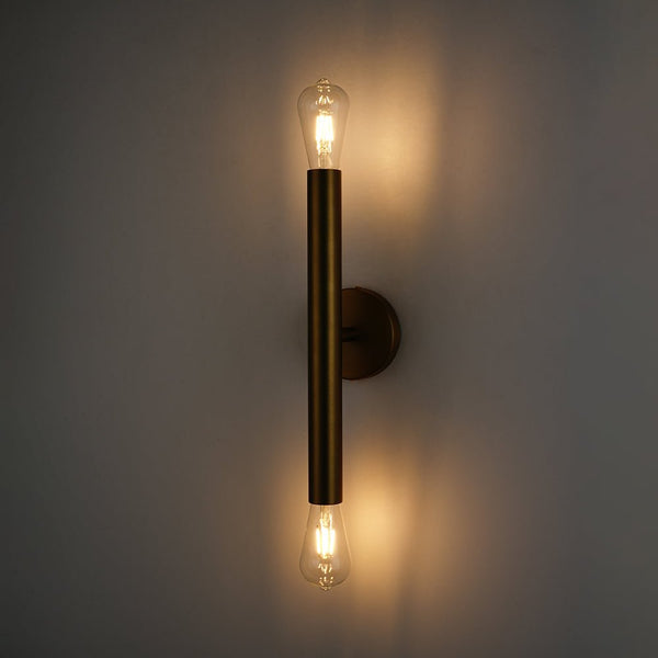 Chandelierias - 2 - Light Minimalist Linear Vanity Light Wall Sconce - Wall Light - Black - 