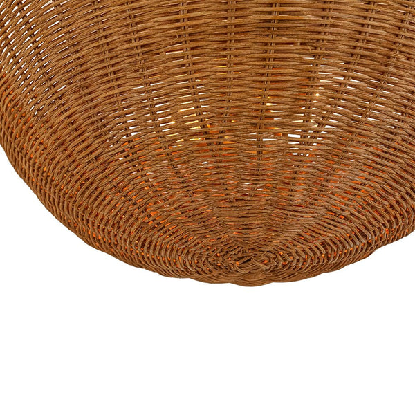 Chandelierias - 2 - Light Scalloped Tulip Woven Basket Semi - Flush Mount - Semi Flush - Brushed Brass - 