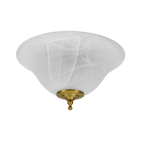 Chandelierias - 3 - Light Alabaster Glass Flared Flush Mount Ceiling Light - Flush Mount - Brass - 2 - Pack