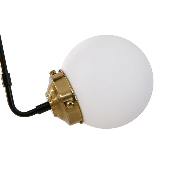 Chandelierias - 3 - Light Black Brass Frosted Glass Semi - flush Mount - Semi Flush - Black & Brass - 