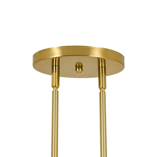Chandelierias-3-Light Brass Ribbed Glass Globe Island Pendant-Chandeliers-Brass-