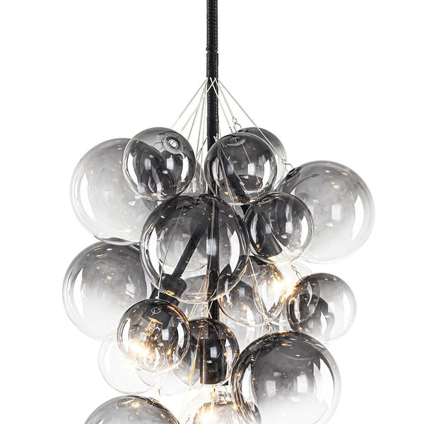 Chandelierias - 3 - Light Creative Colored Glass Cluster Bubble Chandelier - Chandeliers - Black & Gradient Gray - 