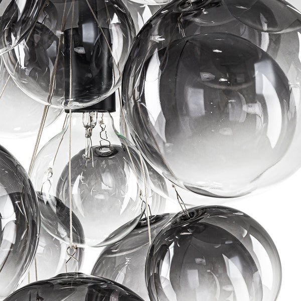 Chandelierias - 3 - Light Creative Colored Glass Cluster Bubble Chandelier - Chandeliers - Black & Gradient Gray - 