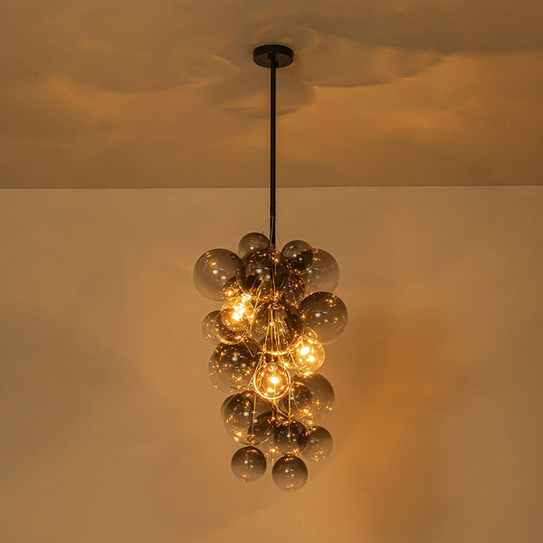 Chandelierias - 3 - Light Creative Colored Glass Cluster Bubble Chandelier - Chandeliers - Black & Gradient Gray - 