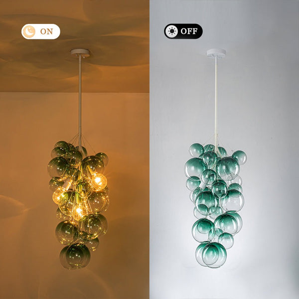Chandelierias - 3 - Light Creative Colored Glass Cluster Bubble Chandelier - Chandeliers - Black & Gradient Gray - 