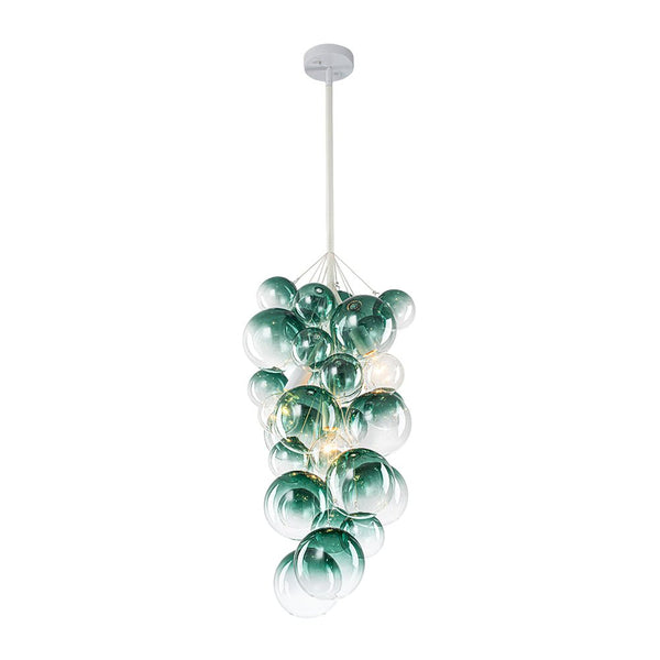Chandelierias - 3 - Light Creative Colored Glass Cluster Bubble Chandelier - Chandeliers - White & Gradient Green - 