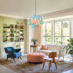 Chandelierias-3-Light Pastel Bubble Glass Cluster Chandelier-Chandeliers-Brass-