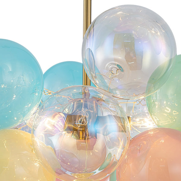 Chandelierias-3-Light Pastel Bubble Glass Cluster Chandelier-Chandeliers-Brass-