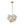 Chandelierias-3-Light Pastel Bubble Glass Cluster Chandelier-Chandeliers-Brass-