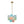 Chandelierias-3-Light Pastel Bubble Glass Cluster Chandelier-Chandeliers-Brass-
