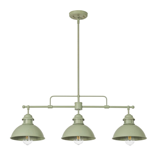 Chandelierias-3-Light Sage Green Sculptural Dome Island Pendant-Chandeliers-Green-