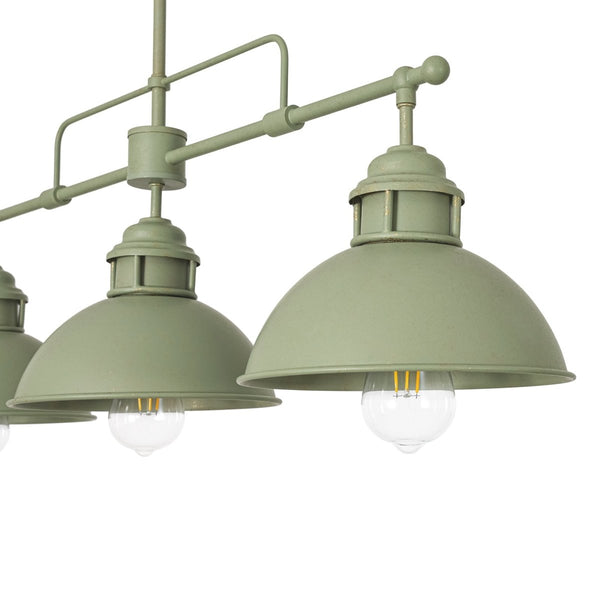 Chandelierias-3-Light Sage Green Sculptural Dome Island Pendant-Chandeliers-Green-