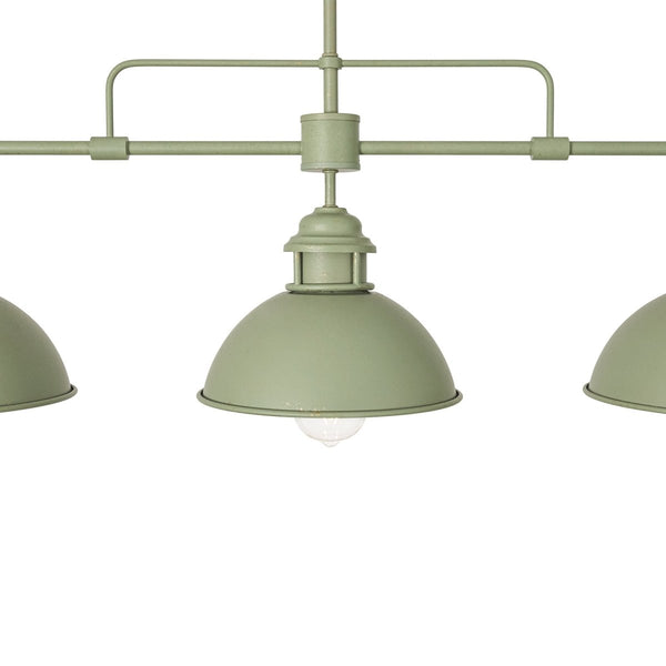 Chandelierias-3-Light Sage Green Sculptural Dome Island Pendant-Chandeliers-Green-