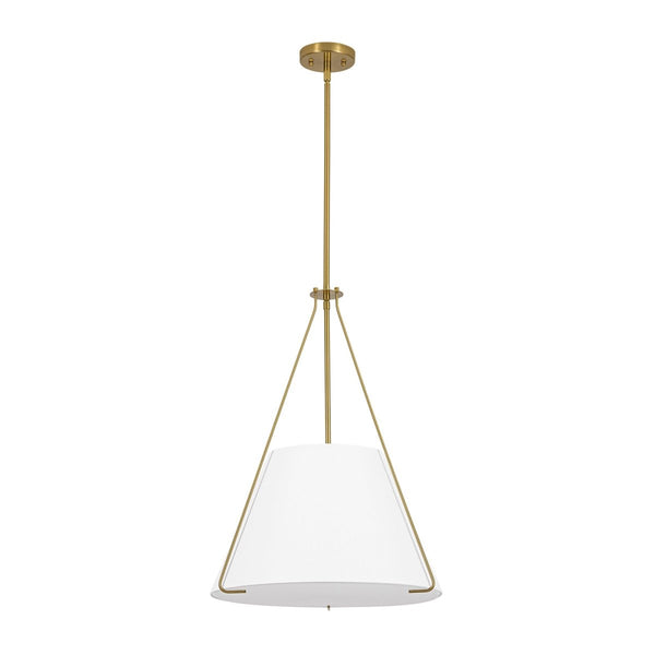 Chandelierias-3-Light Tapered Cone Drum White Linen Fabric Pendant-Pendants-18.2 in-2-Pack (Save More)