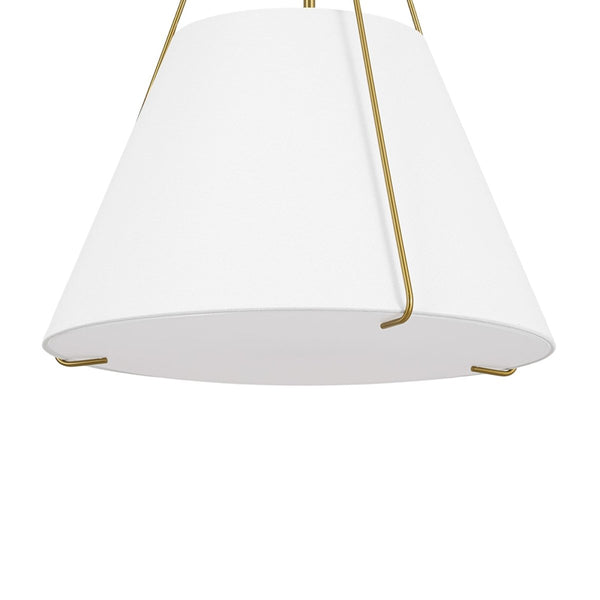 Chandelierias-3-Light Tapered Cone Drum White Linen Fabric Pendant-Pendants-18.2 in-2-Pack (Save More)