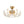 Chandelierias-4-Light Clear Pressed Flower Glass Blossom Semi-Flush Mount-Semi Flush-Brass-