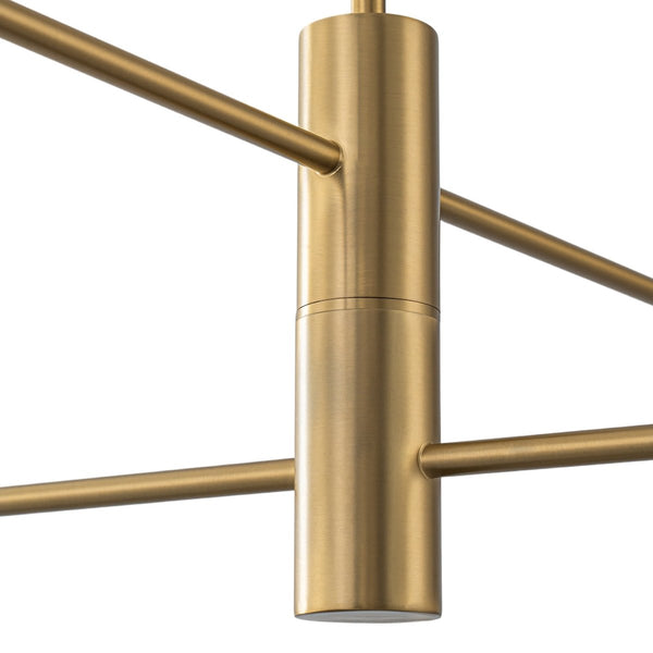 Chandelierias-4-Light Saucer Clear Glass Tiered Linear Chandelier-Chandeliers-Brass-
