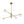 Chandelierias-4-Light Saucer Clear Glass Tiered Linear Chandelier-Chandeliers-Brass-