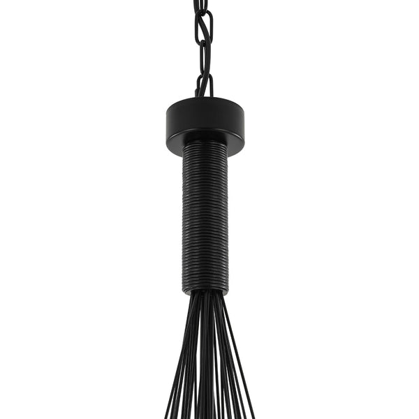 Chandelierias-5-Light Multi-globe Dimpled Glass Bubble Chandelier-Chandeliers-Black-