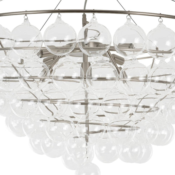 Chandelierias - 5 - Light Spiral Clear Glass Globe Bubble Chandelier - Chandelier - Nickel - 