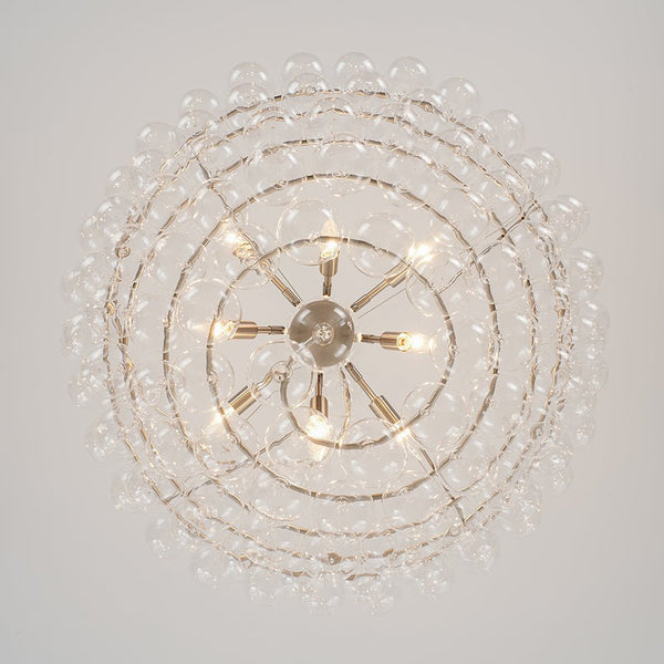 Chandelierias - 5 - Light Spiral Clear Glass Globe Bubble Chandelier - Chandelier - Nickel - 