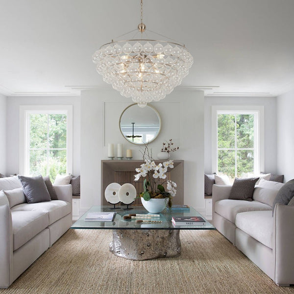 Chandelierias - 5 - Light Spiral Clear Glass Globe Bubble Chandelier - Chandelier - Nickel - 