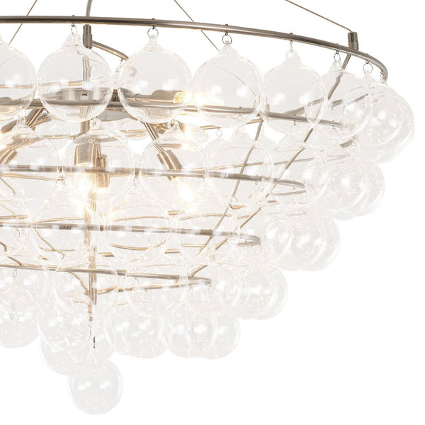 Chandelierias - 5 - Light Spiral Clear Glass Globe Bubble Chandelier - Chandelier - Nickel - 