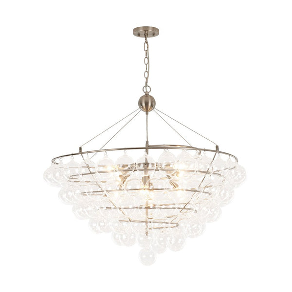 Chandelierias - 5 - Light Spiral Clear Glass Globe Bubble Chandelier - Chandelier - Nickel - 