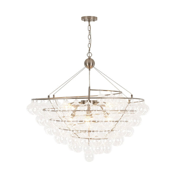 Chandelierias - 5 - Light Spiral Clear Glass Globe Bubble Chandelier - Chandelier - Nickel - 