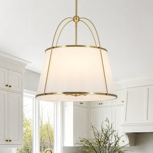 Chandelierias-5-Light Tapered Fabric Drum Lantern Pendant-Pendants-22.8 in-1-Pack