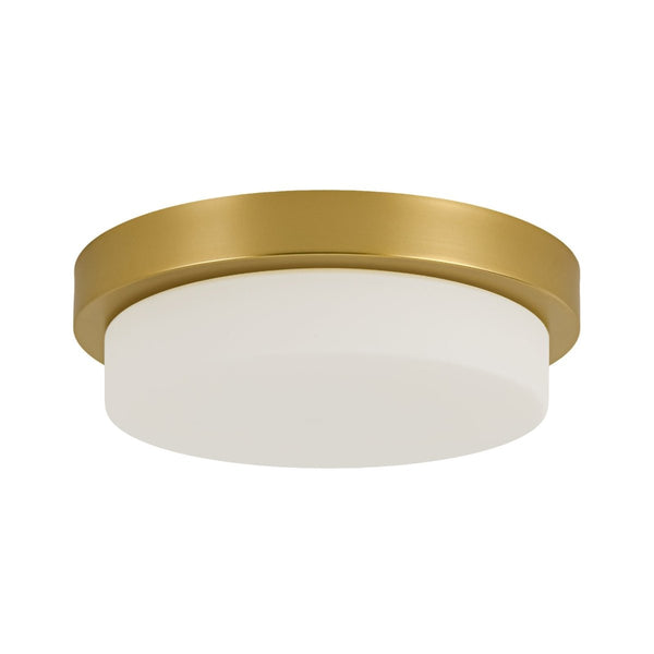 Chandelierias-5CCT Dimmable LED Brass Circular Milk Glass Tiered Flush Mount-Flush Mount-2-Pack-