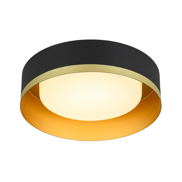 Chandelierias - 5CCT Selectable Dimmable LED Round Drum Flush Mount Ceiling Lamp - Flush Mount - Black - 1 - Pack