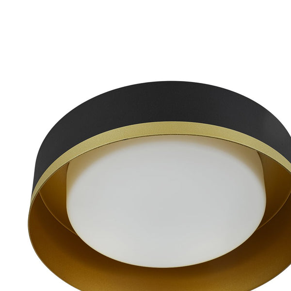 Chandelierias - 5CCT Selectable Dimmable LED Round Drum Flush Mount Ceiling Lamp - Flush Mount - Black - 1 - Pack