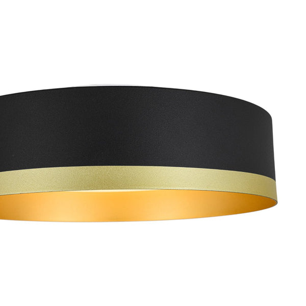 Chandelierias - 5CCT Selectable Dimmable LED Round Drum Flush Mount Ceiling Lamp - Flush Mount - Black - 1 - Pack