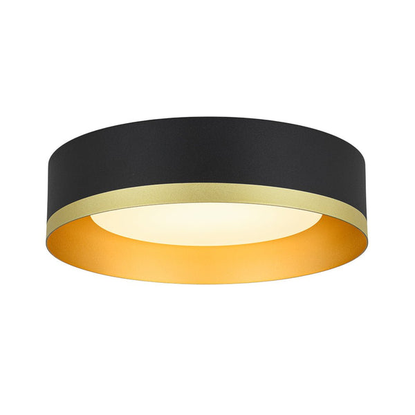 Chandelierias - 5CCT Selectable Dimmable LED Round Drum Flush Mount Ceiling Lamp - Flush Mount - Black - 1 - Pack