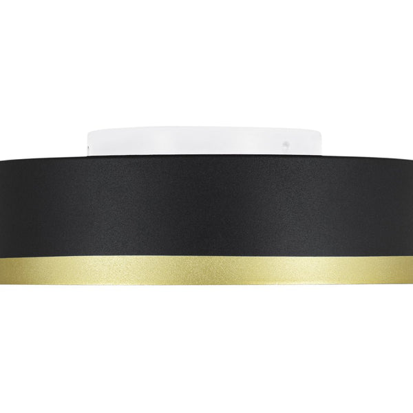 Chandelierias - 5CCT Selectable Dimmable LED Round Drum Flush Mount Ceiling Lamp - Flush Mount - Black - 1 - Pack