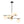 Chandelierias-6-Light Black Brass Staggered Frosted Glass Sputnik Tiered Chandelier-Chandeliers-Black + Brass-